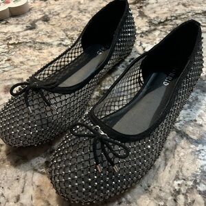 Torrid Black Mesh Rhinestone Ballet Flats